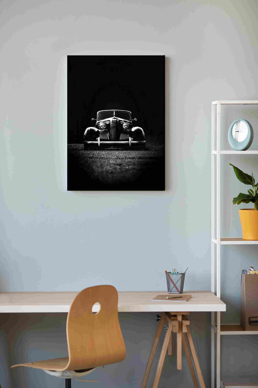 Auto clásico blanco y negro