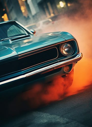 Auto clásico humo