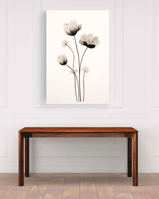 Flores minimalistas gris