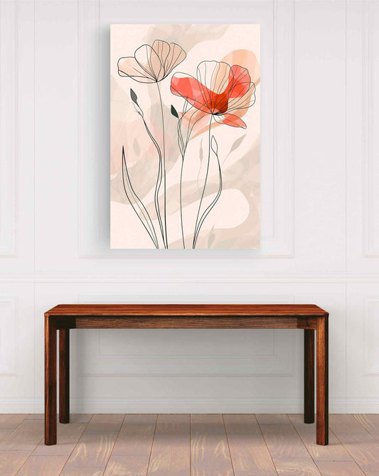 Flores salmón minimalistas