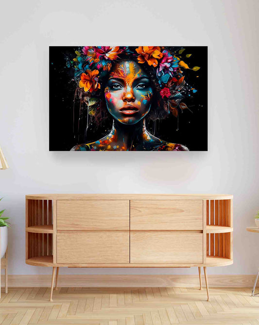 Mujer afro colores