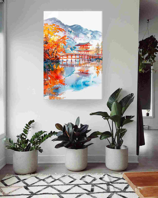 Paisaje Japón acuarela