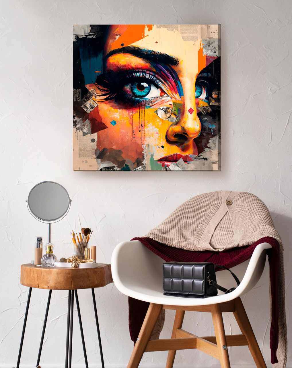 Pintura ojos azules