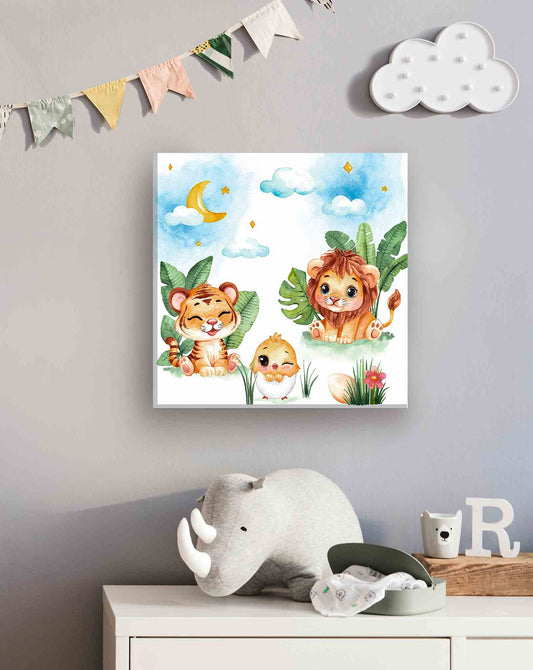 Tigre, león y pollito